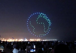 Un espectáculo de drones, en una imagen de archivo.