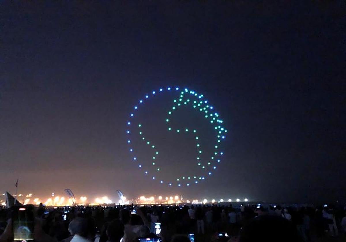 Un espectáculo de drones, en una imagen de archivo.