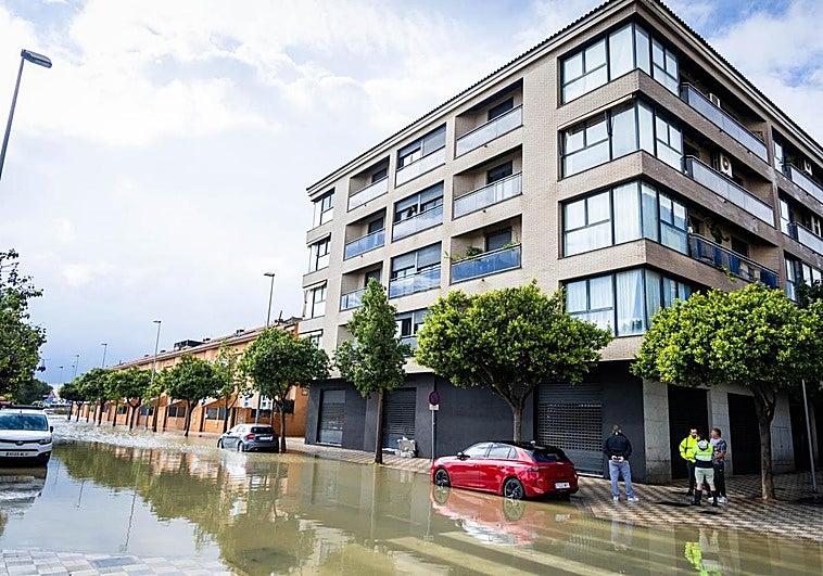 Lluvia en Valencia ciudad este sábado.