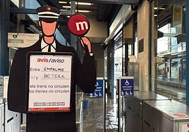 Corte, a primera hora de la mañana de la línea 1 a Bétera ahora ya restablecido