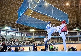 Un instante de la competición de taekwondo.