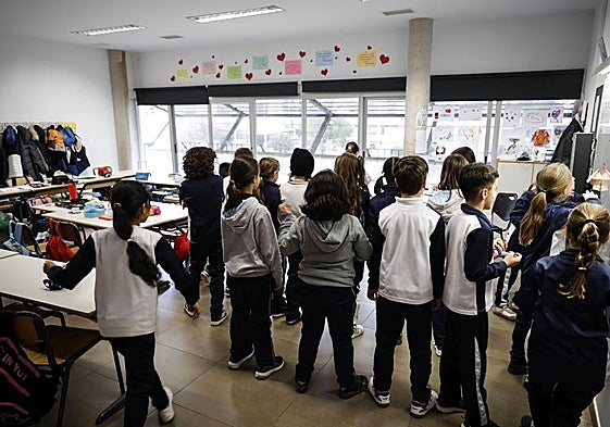 Aula de un colegio en Catarroja.