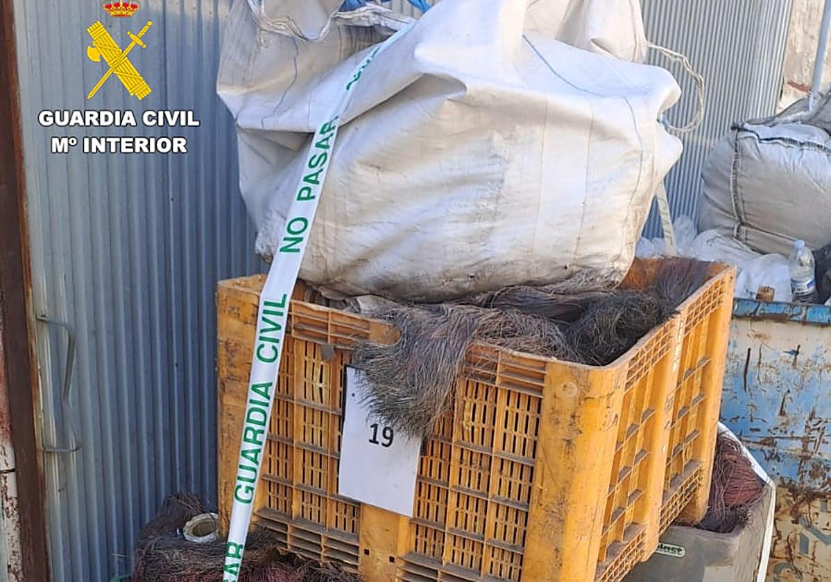 Cableado incautado en Silla.