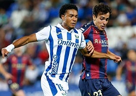 Manu Sánchez, durante el partido amistoso del Levante ante el Leganés.