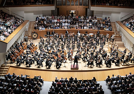 La Orquesta de Valencia, en la sala Iturbi del Palau de la Música.