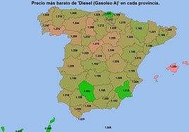 Precio del diésel en España.