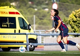 Eva Alonso, en un partido del Levante femenino.