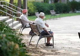 Un jubilado en un parque.