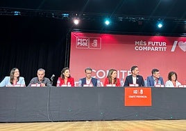 Fernández Bielsa, en el centro, en el comité provincial de este jueves.