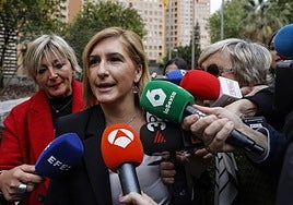 La exconsellera Pradas, a la llegada a la Ciudad de la Justicia.