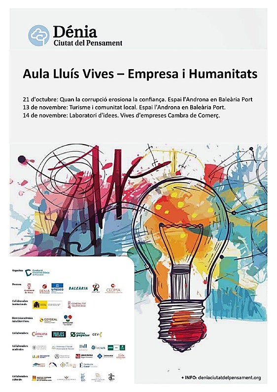 El cartel del Aula Lluís Vives, que se desarrolla en Dénia.