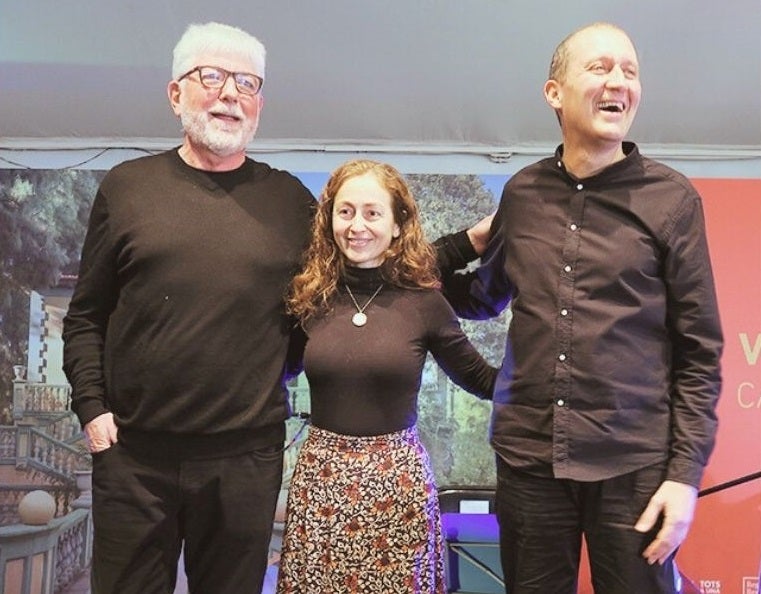 El rapsoda Vicent Camps y los músicos Miquel Pérez y Maria Moreno que actuarán en el recital.