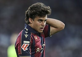 Carlos Álvarez, en el último partido del Levante.