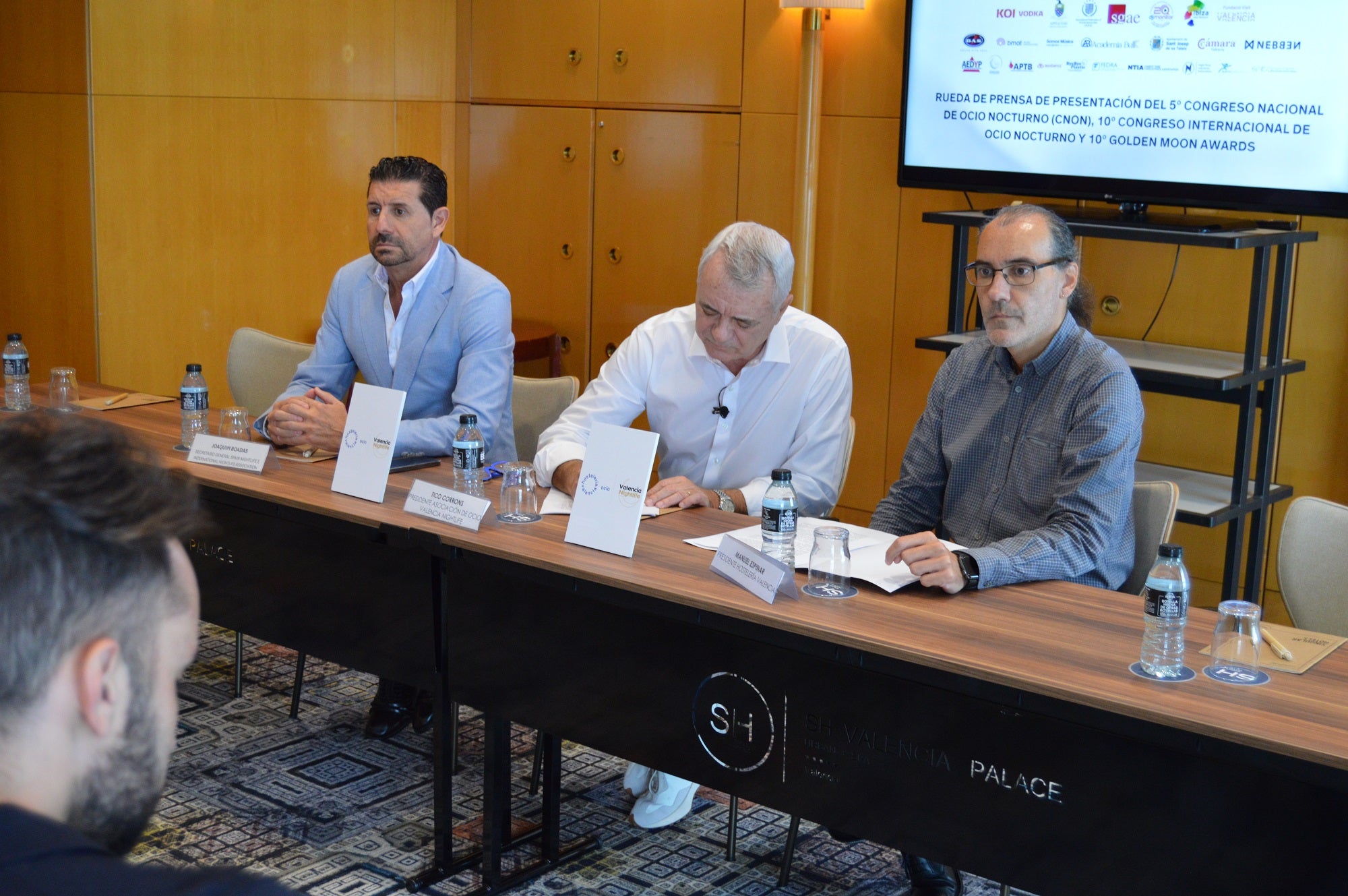 Un momento de la rueda de prensa de la presentción del Congreso Nacional e Internacional del Ocio Nocturno.
