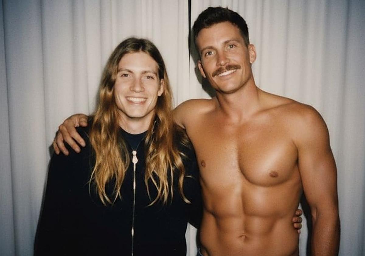 Fotomontaje de Grison y su versión adolescente.