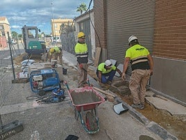 Obras en la calle Calvario.