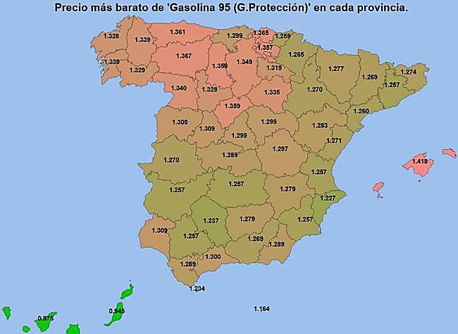 Precios más baratos de la gasolina el 23 de octubre de 2025.