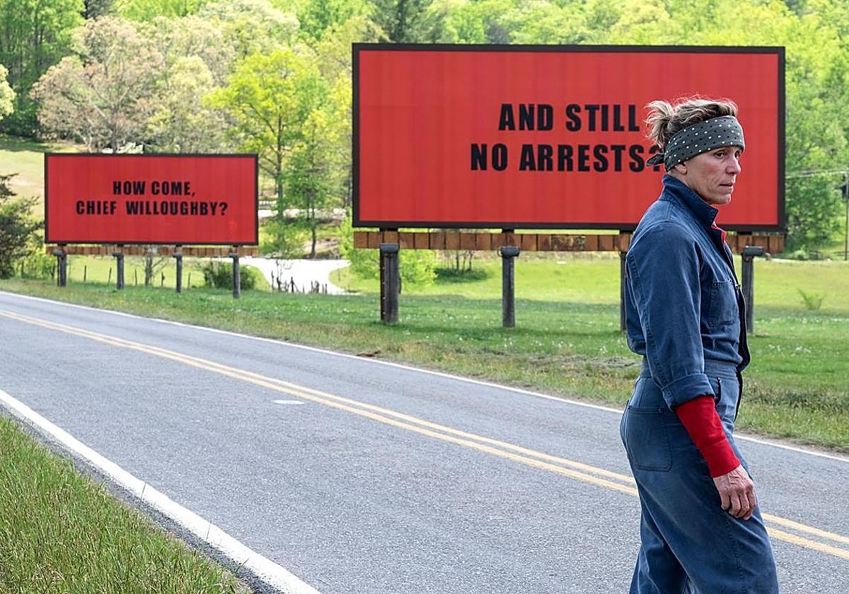 Fotograma de 'Tres anuncios en las afueras'.