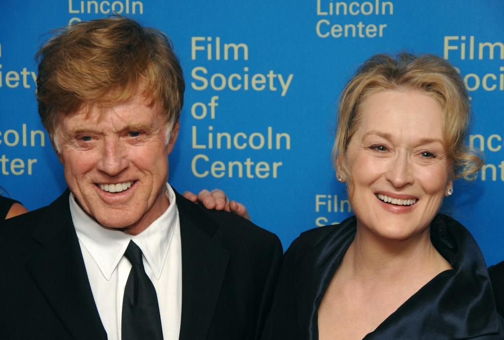 Robert Redford y Meryl Streep, en una alfombra roja.