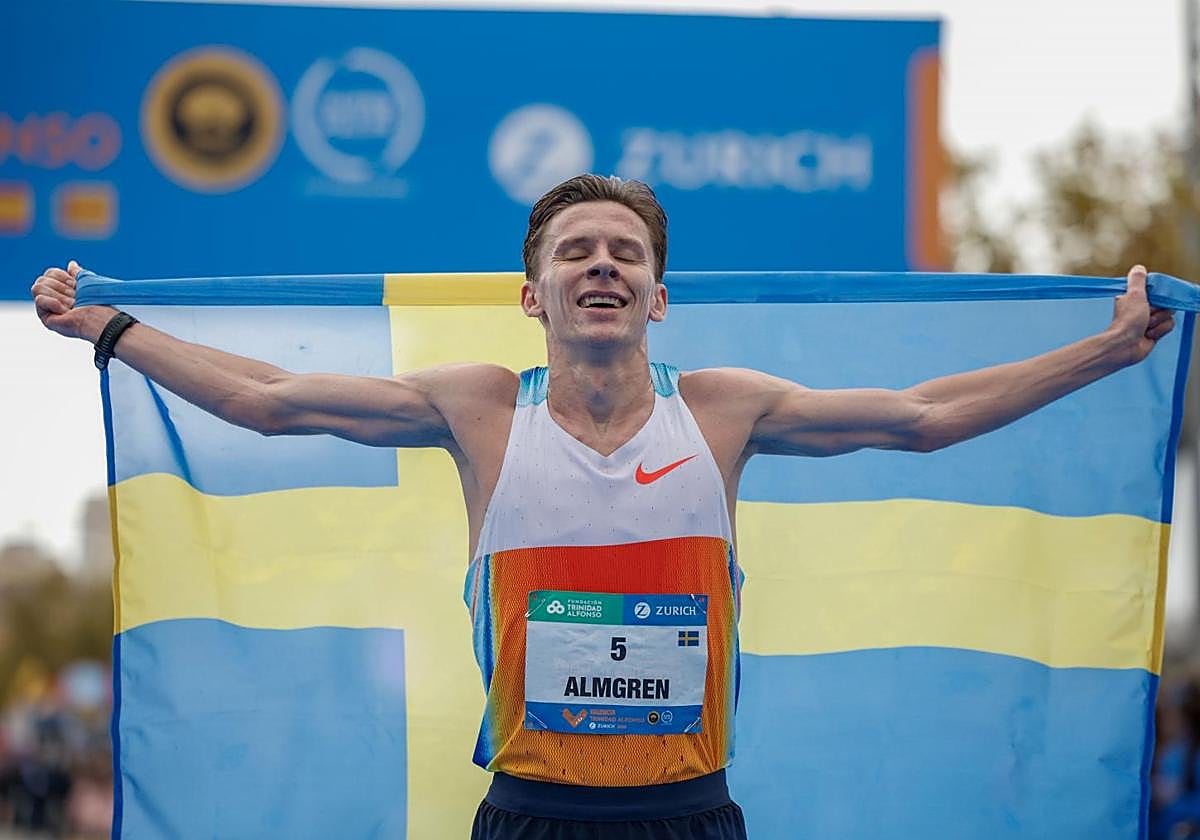Almgren, tras cruzar la meta.