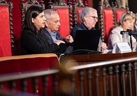 Samira Khodayar en la mesa de expertos de la jornada de la UV por el aniversario de la dana.