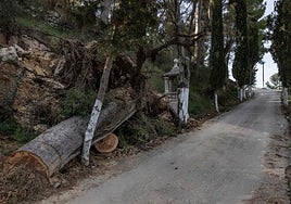 Viacrucis a la Ermita de la Virgen del Castillo, en Chiva, días después de la dana.