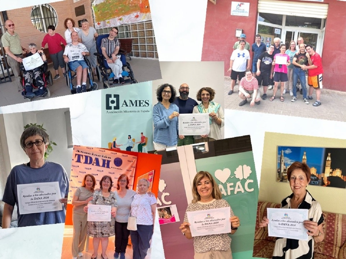 El Colegio de Enfermería de Valencia reparte nuevas ayudas económicas a 11 asociaciones de la zona dana