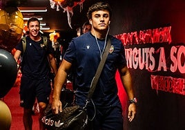 Carlos Álvarez, con el Levante en Mallorca.