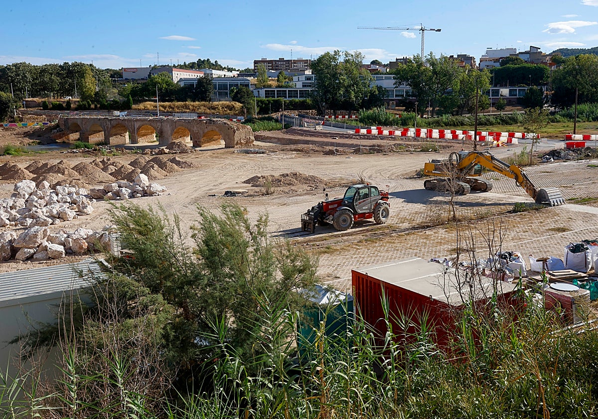 Parque fluvial del Turia que quedó destrozado tras la dana.