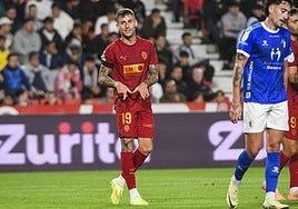 Dani Raba, celebrando su gol ante el Maracena.