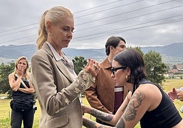 Iborra preparando a la actriz Belén Rueda.