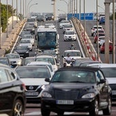 Tráfico en la entrada sur de Valencia.