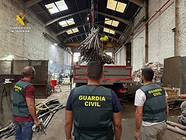 Parte del cobre recuperado.