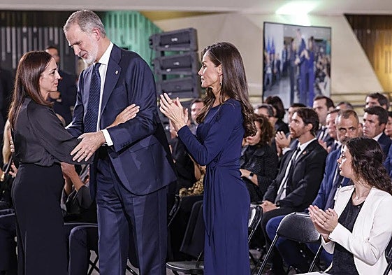 Los reyes, Felipe y Letizia, este miércoles en el funeral de Estado por las víctimas de la dana en Valencia.