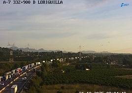 Atascos en la A-7 este viernes.