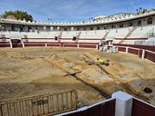 Las obras realizadas días atras en la plaza de toros.
