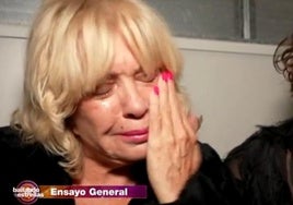 Bárbara Rey, en el momento en el que se lesiona.