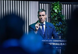 Pedro Sánchez, durante la presentación del PERTE que financiará el proyecto.