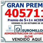 Euromillones deja un premio de 405.000 euros en la Comunitat y otro de 1 millón en España