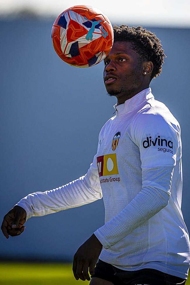 Largie Ramazani, en el entrenamiento de este lunes.