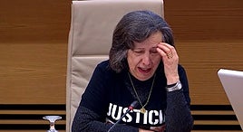 Dolores Ruiz, durante su comparecencia en la comisión del Congreso de los Diputados.