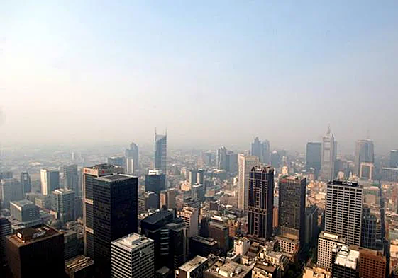 Vista aérea de la ciudad australiana de Melbourne.