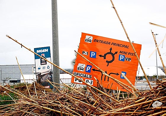 Una imagen de archivo de los accesos al Circuit Ricardo Tormo tras la dana.