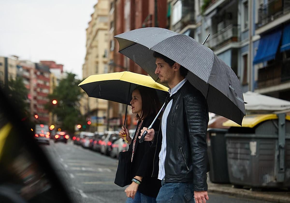 Lluvias en Valencia, en imagen de archivo.