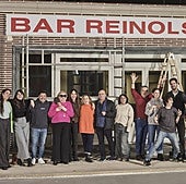 Los actores de 'Aída', reunidos para rodar la película.