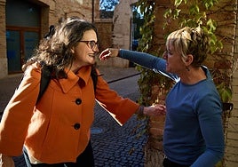 Oltra y Robles, este jueves en La Petxina.