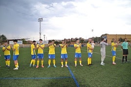 Jugadores del Dénia antes de un partido.
