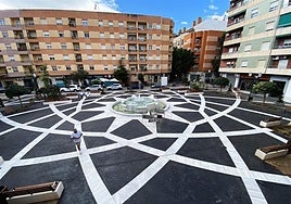 La renovada plaza de España, ya abierta a los viandantes.