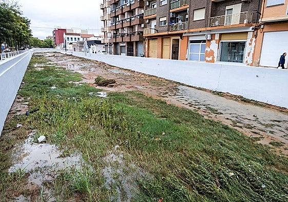 Tramo urbano del barranco de la Saleta en Aldaia.