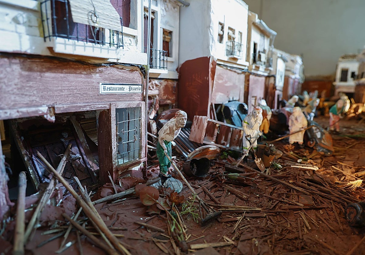 Maqueta en honor a los voluntarios de la dana.
